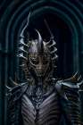 Alien warrior in armor. AI Generated. Art Print